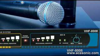 Acesonic VHF8008 Dual Rechargeable Wireless Microphone System [upl. by Alacim]