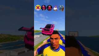 🚘Ronaldo vs Messi Lucky 15 Charachers Ronaldo 😎 beamngdrive simulator shorts ronaldo [upl. by Ahsienroc752]