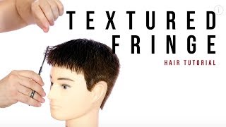 Textured Fringe on Mens Hair  Haircut Tutorial  TheSalonGuy [upl. by Healey]