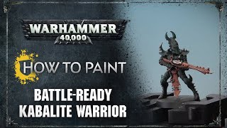 How to Paint Battleready Kabalite Warrior [upl. by Leviram]