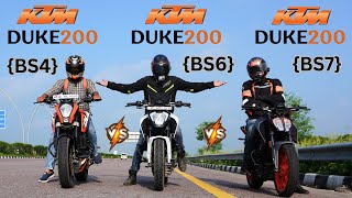 2023 Duke200 BS7 vs Duke200 BS6 vs Duke200 BS4 Drag Race 🔥🔥  Triple Battle  First On YouTube [upl. by Othelia]