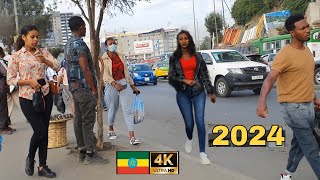 Beautiful Girls on street of Addis Ababa Ethiopia  🇪🇹 Addis Ababa walking Tour 2024 [upl. by Laresa297]