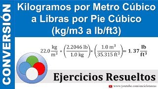 Kilogramos por Metro Cúbico a Libras por Pie Cúbico Kgm3 a Lbft3 [upl. by Romulus]