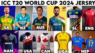 All Teams Jersey for the ICC Mens T20 World Cup 2024  T20 World cup 2024 All Teams Jersey [upl. by Sumahs]