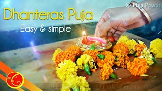 Dhanteras puja vidhi easy and simple  Dhanteras puja mantra  Dhanwantari puja easy and simple 2021 [upl. by Otinauj]