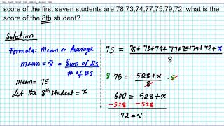 How to find missing data value element using the average mean [upl. by Hajar]