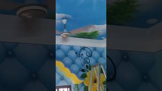 Wall art design paint wall design ideas viralvideo shorts [upl. by Tatman]