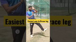 Easiest way to brace front leg in fast bowling Cricket Tips shorts youtubeshorts trending [upl. by Newsom]