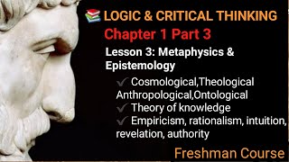 LOGIC AND CRITICAL THINKING  Chapter 1 Part 3 [upl. by Lissi]