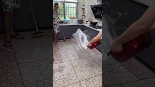 Brush the floor and scrape the water at the same time and you can clean every corner viralvideo [upl. by Marb]