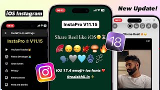 NEW Instapro v1115 Update 🔥 Instapro iPhone Story Settings New Features Instapro iOS fonts [upl. by Ynetruoc]