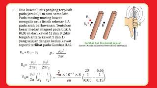 Dua kawat lurus panjang terpisah pada jarak 01 m satu sama lain Asesmen kemagnetan nomor 1 [upl. by Fawn439]