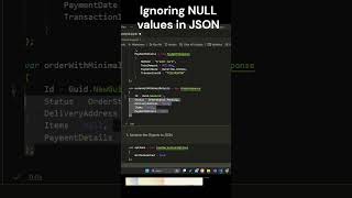 C  Net Tips Ignoring NULL values in JSON shorts json csharp dotnet coding codingtips [upl. by Rolf]