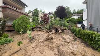 Großeinsatz für Einsatzkräfte nach Starkregen Murenabgang in Lindau [upl. by Oilasor]