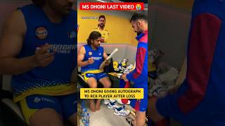 MS DHONI LAST VIDEO 🥺 GIVING AUTOGRAPH TO THE RCB PLAYER AFTER DEFEAT msdhoni viratkohli csk [upl. by Solorac]