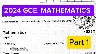 2024 GCE Maths Pape 1 Revision part 1 [upl. by Raymond773]