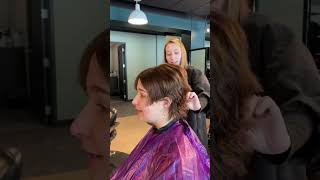 Cosmetology school hair transformation layers haircut  cosmetology salonhair lucyseitz [upl. by Anawit881]