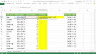 excel623  Jak wyznaczyć dzień po określonej liczbie dni roboczych [upl. by Justinian]