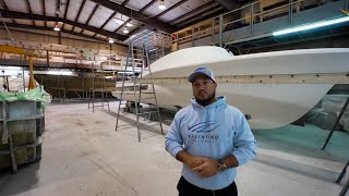 Boat Factory Tour of Valentino Custom Boats  NorthCarolina OBX [upl. by Saks]