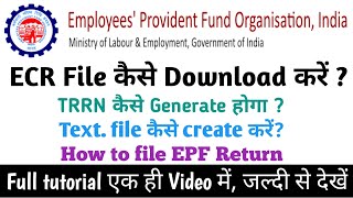 How to file ECR return 2022  Pf challan generation full process 2022  ECR monthly return filing [upl. by Anitsuga821]