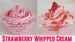 Stabilized Strawberry Whipped Cream Recipe  Strawberry frosting without butter  Strawberry Icing [upl. by Itsrik]