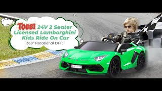 Tobbi 24V Licensed Lamborghini SVJ Drift Toy Car PU Pearl Cotton 2Seat  TH17B1076 [upl. by Girand524]