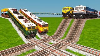 4️⃣ TRAINS ROUGHLY CROSSINGS ON DIFFERENT RAILWAY TRACKS  Railworks ▶️ Train Simulator [upl. by Eimilb]