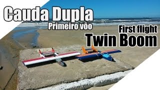 Aeromodelo Cauda Dupla  Twin Boom  primeiro vôo first flight [upl. by Oicam]