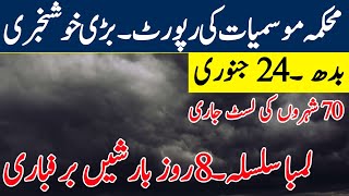 Weather update today  24 January  Widespread Rains after cold weather  Pakistan Weather report [upl. by Ziza]