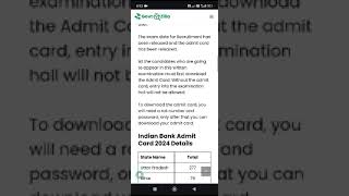 Indian Bank Admit Card 2024 Download admitcard indianbank [upl. by Nnaihs]