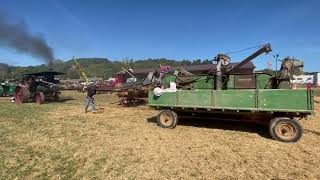 Threshing wheat at Lanesville Indiana Heritage weekend 9142024 [upl. by Lolande787]