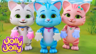 Three Little Kittens Head Shoulders Knees and Toes  More  Jolly Jolly Shorts  Childrens songs [upl. by Katleen23]