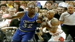 Dennis Rodman locks down Shaq  1996 ECF Game 1 [upl. by Havot981]