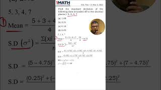 Find the standard deviation of the following data rounded off to two decimal places 5 3 4 7 [upl. by Lilias]