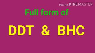 full form of ddt and bhc  Full form of DDT and BHC  Example of two pesticides  DDT  BHC [upl. by Kcim]