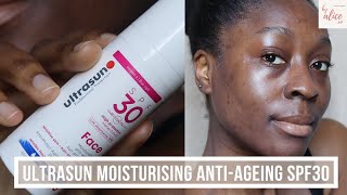 ULTRASUN MOISTURISING ANTIAGEING SUNSCREEN SPF30  SUNSCREEN FOR DARK SKIN  byalicexo [upl. by Nrevel]