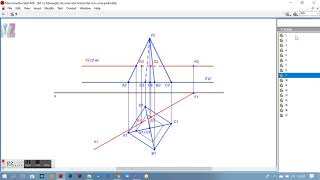 M 15 Interseção de uma reta horizontal com uma pirâmide [upl. by Hokanson874]