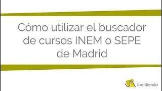 Cursos Inem Madrid [upl. by Aryamoy562]