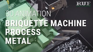 Metal briquetting machine from RUF  3D visualization  How does briquette machine work [upl. by Asital]