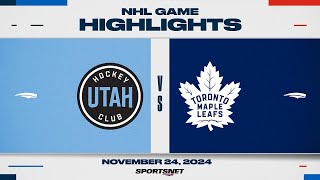 NHL Highlights  Utah HC vs Maple Leafs  November 24 2024 [upl. by Nylorak]