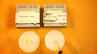 Hydrophobic coated filter paper demonstration [upl. by Callan]