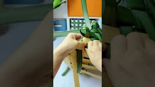 How to craft rattan basket with handle diy rattan handmade [upl. by Whitver]