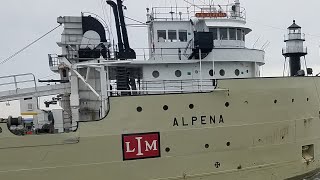 Oldest ship on the Great Lakes Alpena arriving Duluth Minnesota Ship Canal with Cement [upl. by Atse]