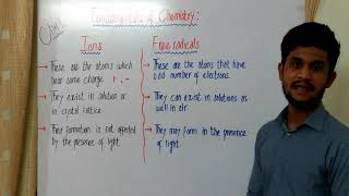 Difference between Ion and free radical 9th class ch1 Fundamentals of chemistry [upl. by Trebor84]