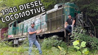 ABANDONED DIESEL TRAIN LOCOMOTIVE IN THE FOREST LEFT TO ROT [upl. by Egroeg]