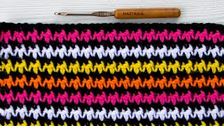 HOW to CROCHET Houndstooth Stitch Pattern  How to Change Colors in Crochet the Easy Way [upl. by Judd]