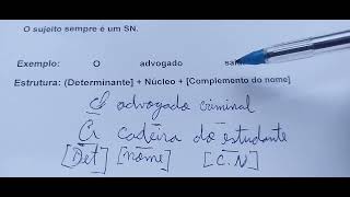 Sintagma Nominal SN  Determinante  Núcleo  Complemento do nome  Gerativismo x Estruturalismo [upl. by Mellette]