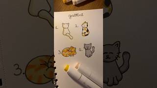 Disegniamo 4 gatti 🐱 disegno tutorial gatti gattini cats cat markers drawing art bebilu [upl. by Finnegan]