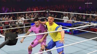 Ronaldo Vs Messi  WWE 2K24 LIVE Gameplay Part 18 PS5 [upl. by Bordiuk550]