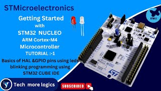 STM32Microcontroller Basics of HAL ampGPIO pins with LEDs Blinking example using STM32CUBE IDE [upl. by Ahsurej144]